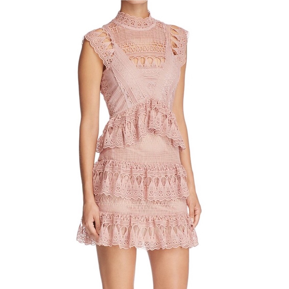 🎉HOST PICK🌸Dust Rose Teardrop Guipure Lace Dress